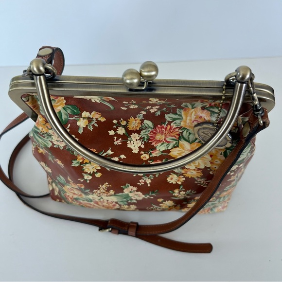 PATRICIA NASH Amalfitana Vintage Botanical Garden Leather Frame Shoulder Satchel - Picture 10 of 16